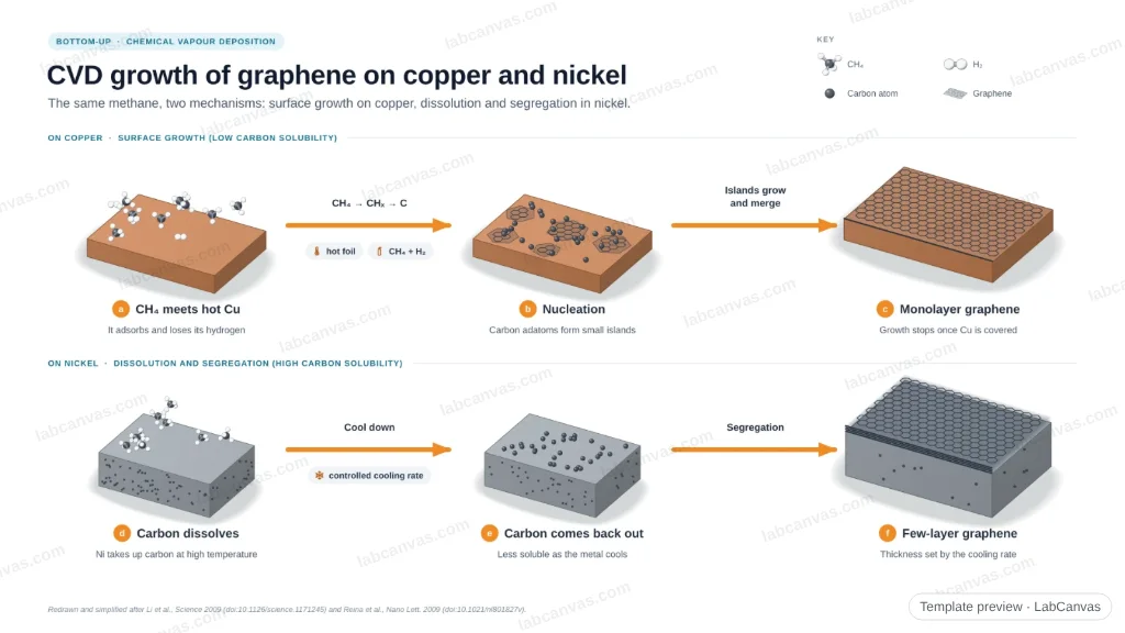 CVD growth of graphene on copper and nickel: preview of the editable figure template