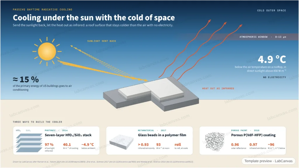 Daytime radiative cooling: cooling under the sun with the cold of space: preview of the editable figure template