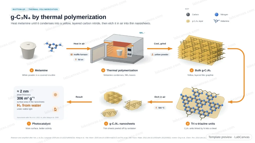 g-C₃N₄ by thermal polymerization: preview of the editable figure template