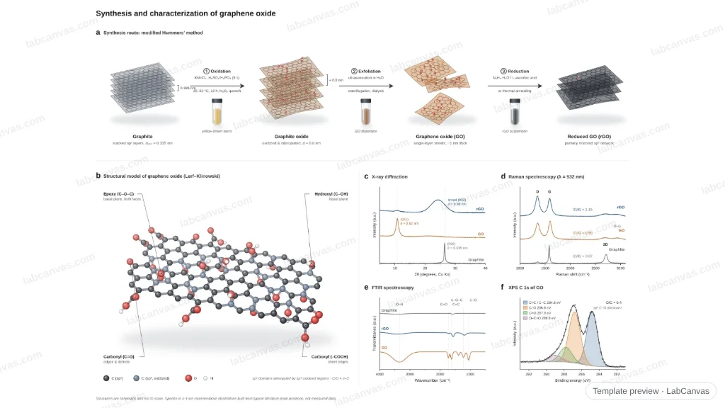 Graphene oxide: synthesis and characterization: preview of the editable figure template