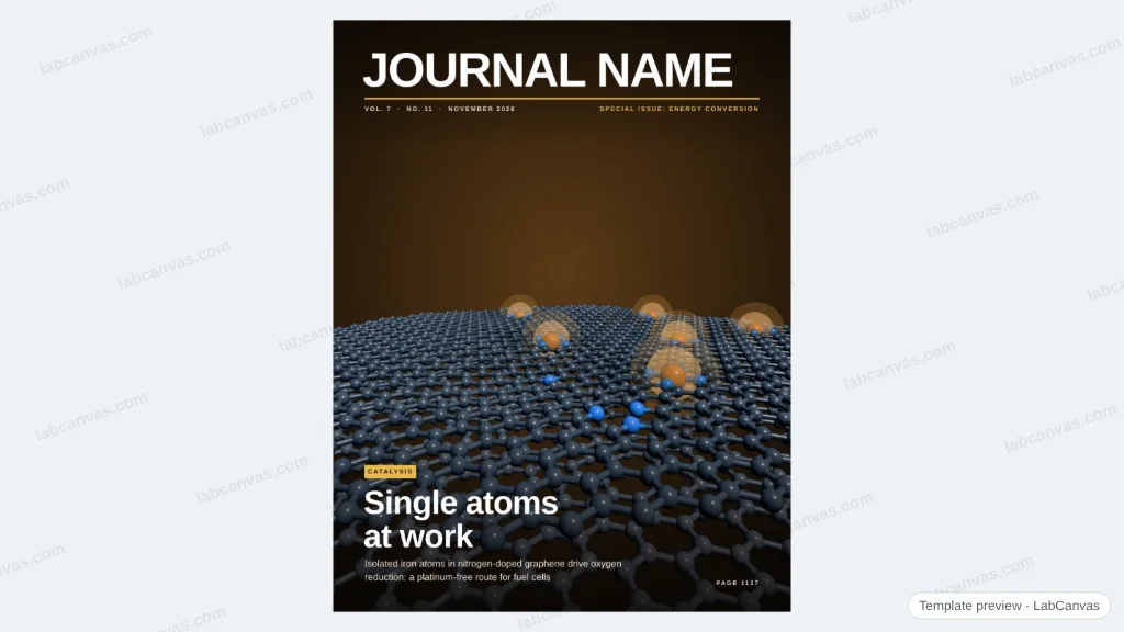 Journal cover: single-atom catalysis: preview of the editable figure template