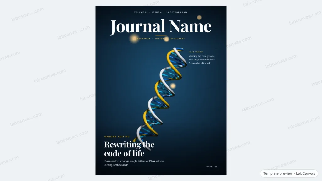 Journal cover: genome editing: preview of the editable figure template