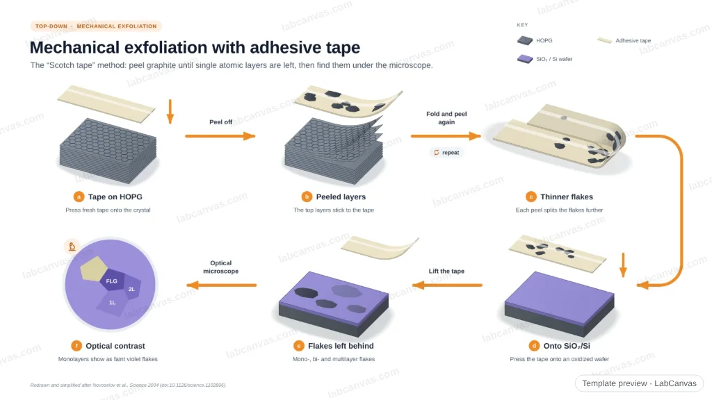 Mechanical exfoliation with adhesive tape: preview of the editable figure template