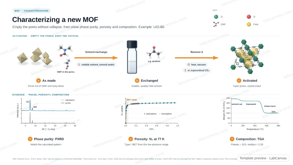 Characterizing a new MOF: preview of the editable figure template