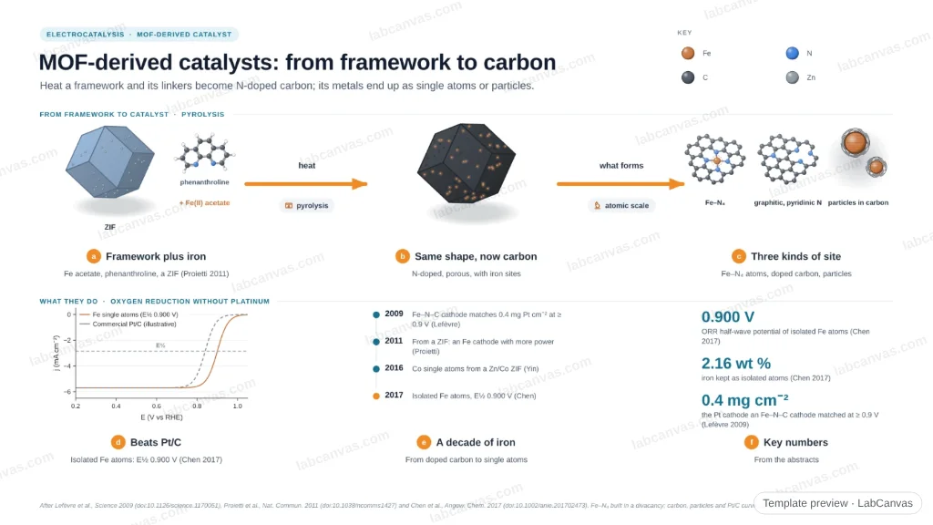 MOF-derived catalysts: from framework to carbon: preview of the editable figure template