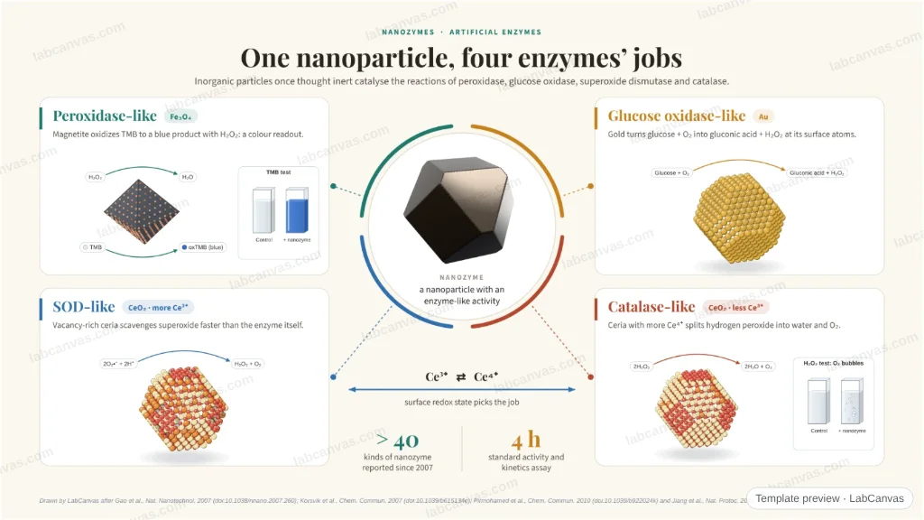 Nanozymes: nanoparticles that act like enzymes: preview of the editable figure template