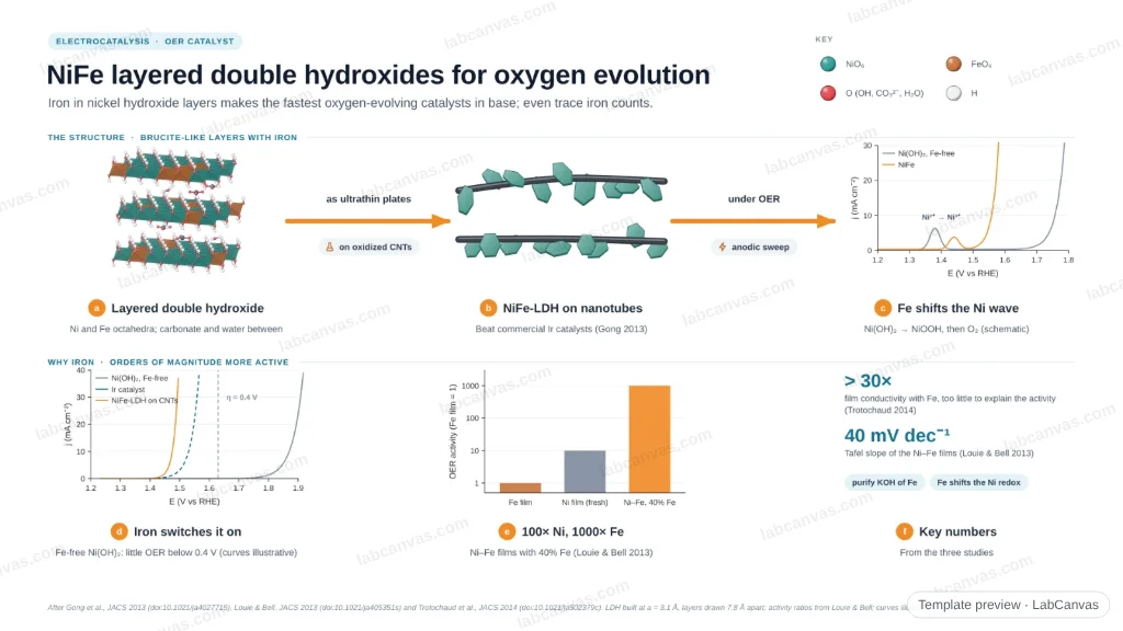 NiFe layered double hydroxides for oxygen evolution: preview of the editable figure template