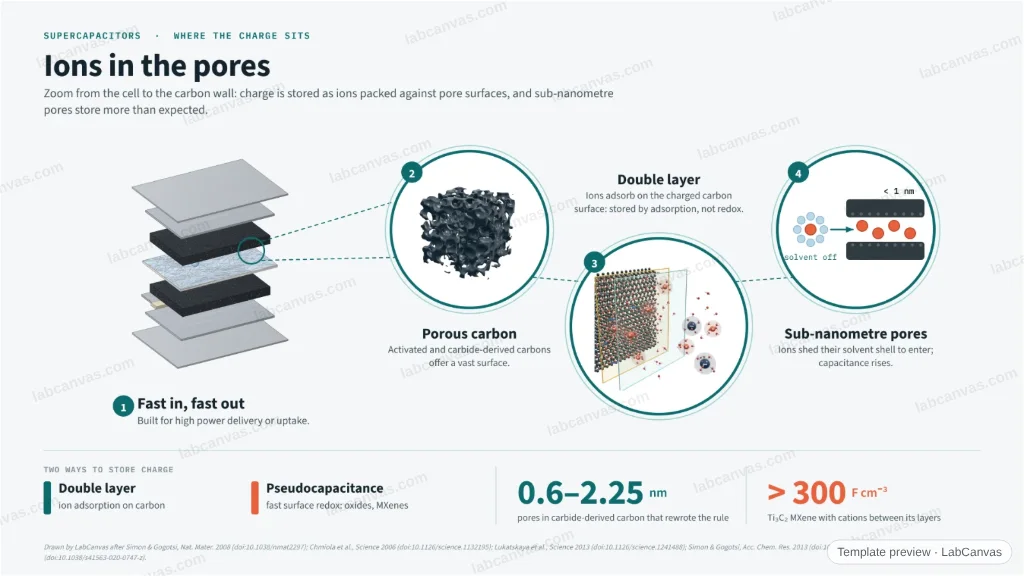 Supercapacitor electrodes: zooming in on ions in carbon pores: preview of the editable figure template