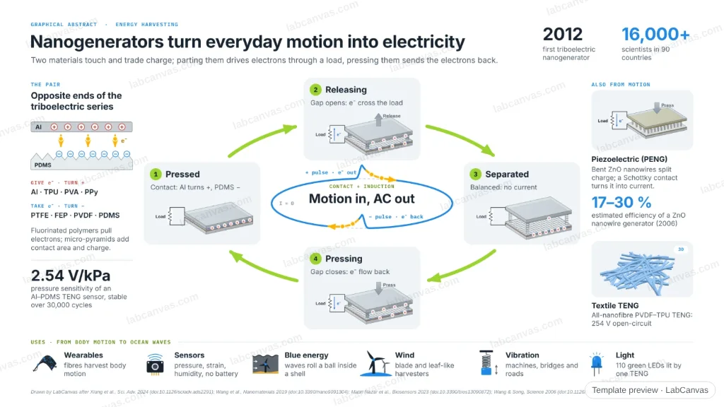 Triboelectric nanogenerators: turning everyday motion into electricity: preview of the editable figure template